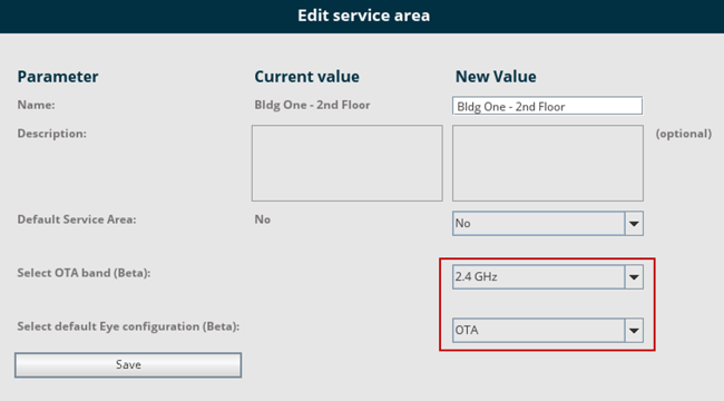 Edit service area