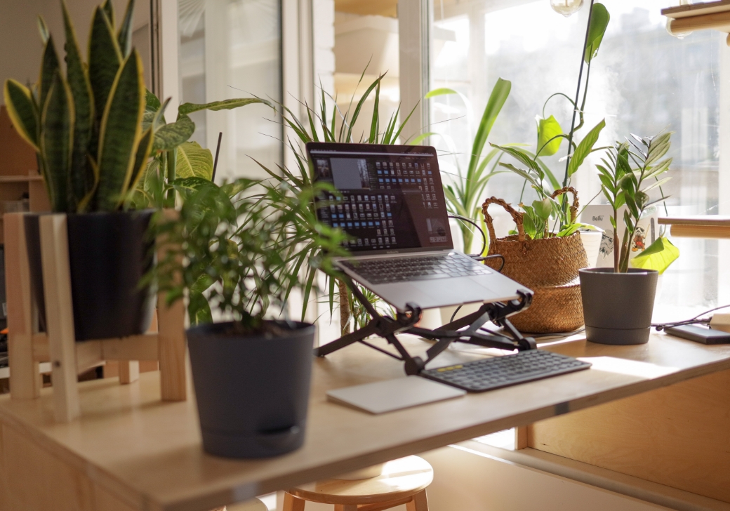 Remote worker with laptop